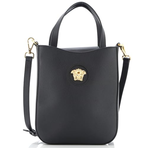 Versace, Pre-Loved La Medusa Top Handle Crossbody Bag Leather Small, Black