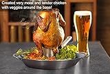 Tellshun Beer Can Chicken Holder, 12 Inch Stainless Steel Grill, BBQ Roaster Cooker Stand Vertical Grilling Accessories Rack for Vegetables Basket Large Size Round Pan