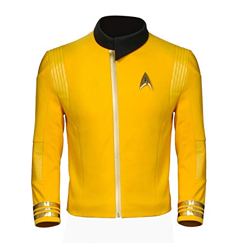 PartyEver Discovery Commander Uniform Jacket 2019 New Starfleet USS Captain Pike Cosplay Costume Halloween Men's Outfit (Medium)