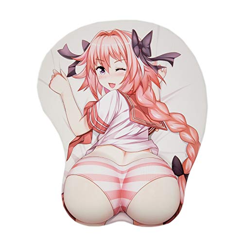Boo Ace Astolfo 3D Anime Mouse Pads with Wrist Rest Gaming Oppai Mousepads 2Way Skin