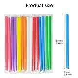 RENYIH 300 Pcs Multi Colors Jumbo Smoothie Boba Straws,Plastic Milkshake Disposable Wide-mouthed Large Individually Wrapped Straws(0.43" Wide X 9.45" Long)