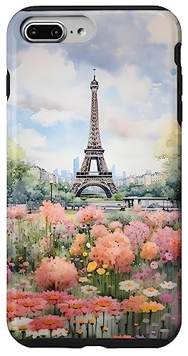 iPhone 7 Plus/8 Plus Paris France Eiffel Tower Flowers Everywhere Watercolor Case
