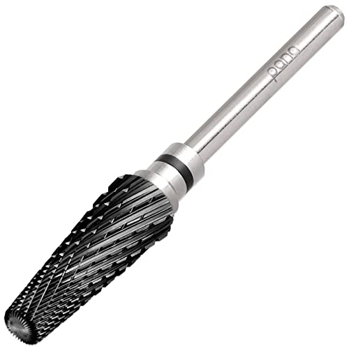 PANA 5-in-1 Pro Upgraded Multi-Function Drill Bit 3/32" Shank Size - (Black, 2X Coarse to 2X Fine) - Mix Size Tungsten Drill Bit Fast Remove Acrylic Hard Gel Nail for Manicure Pedicure