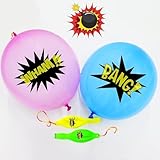 MAXDUCK 30Pack Hero Punch Balloons for Kids, Party Game Favor Supplies Decorations, Assorted Color Comic Hero Design Punch Balloons for School Classroom Game, Kids Hand Out