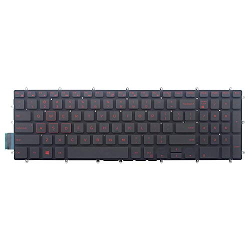 AUTENS US Keyboard Replacement for Dell Inspiron 3579 3583 3779 5565 5567 5570 5575 5587 7566 7567 7577 7588 5765 5767 5770 5775 7773 7778 7779 Laptop No Frame (Red Letter White Backlight)