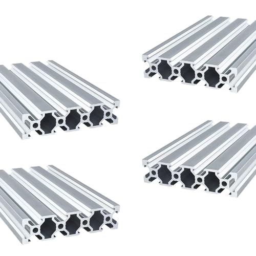 Coavoo 2080 Aluminum Extrusion 40 inch / 1016mm Length V Slot Silver 4 Pack, Extruded Aluminum 20mm x 80mm 20 Series V Type Profiles Anodized European Standard Linear Rail Frame 4Pcs