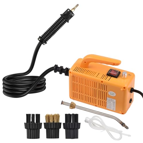TREEYX 1700W High Pressure Steam Cleaner Handheld Portable Steam Cleaning Machine with 3 Brushes for Cleaning Grout Tile Car Kitchen Bathroom (Direct Injection 220V 2600W)