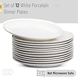 BTaT- White Porcelain Dinner Plates, Set of 12, 10.5", White Dishes, Porcelain Dinner Plates, Plate Set for 12, Porcelain Plates Sets for 12, White Plates Set, White Plates Ceramic, Dinnerware Plates