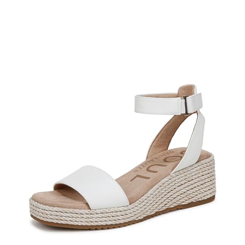 Naturalizer SOUL Women's Gloria Espadrille Wedge Sandal White 8 M