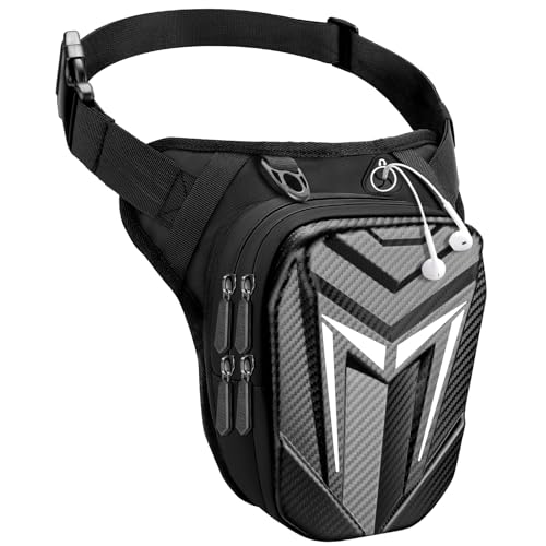 iBytoc Thigh Bag with Leg Strap, Motorcycle Leg Bag Water-Resistant, Drop Leg Bag for Men Women, Sturdy EVA Drop Leg Pouch, Expandable Storage Pack Pocket for Cycling Hiking Climbing Fishing