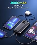 Power-Bank-Portable-Charger - 40000mAh Power Bank Support PD 30W and QC4.0 Fast Charger with Built-in 2 Output Cable and LED Display for iPhone and Android Phones and Most Electronic Devices