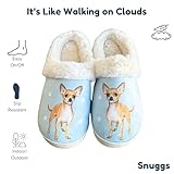 Snugg Slippers for Pet Lovers - Memory Foam House Slippers for Women - Plush Faux Fur Lining - Non-Slip Sole - 32 Dog and Cat Breeds (Chihuahua, US Footwear Size System, Adult, Women, Alpha Range, Medium, Small, Medium)