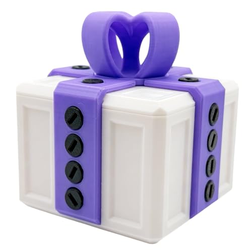 critigulf annoying kids Christmas gifts funny gift box for money and card holder.large gag prank case with screws. (purple and white)