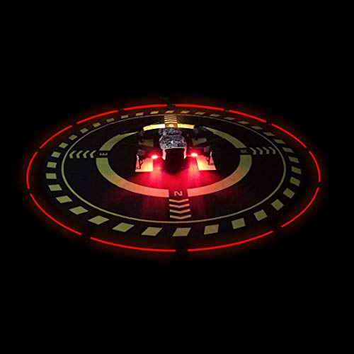 Drones Landing Pad with Night Vision LED Light, Universal Waterproof Portable Fast-Foldable Landing Mat for DJI Flip/Neo/Mini 4k/Mini 4 Pro/Mini 3/Air 2S/Mavic 3 Pro/FPV Avata (70cm/27.6inch)