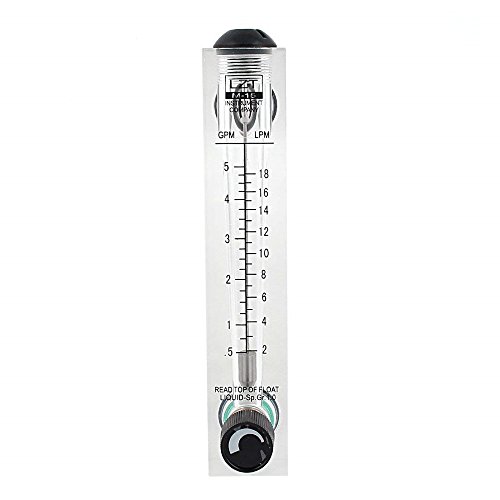 Nxtop Adjustable Knob 0.5-5GPM 2-18LPM Water Flow Meter Panel Type Flowmeter