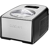 Cuisinart ICE-100 1.5-Quart Ice Cream and Gelato Maker, Fully Automatic with a Commercial Quality Compressor and 2-Paddles, 10-Minute Keep Cool Feature, Black and Stainless Steel