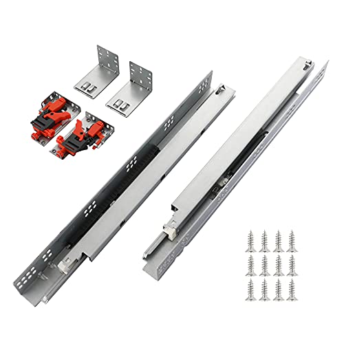 6 Pairs of 21 Inch Undermount Soft Close Drawer Slides Full Extension Concealed Drawer Rails with Mounting Screws,3D Locking Device and Brackets