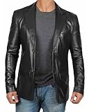 fjackets Lambskin Leather Jacket Men Casual Coat – Notched Collar Classic Style Ultimate - real leather jacket men black | [1500562], S