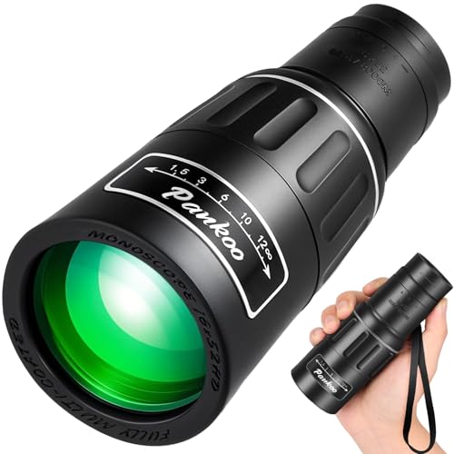 Pankoo 16X52 Monocular Telescope, Larger Vision Monoculars for Adults with BAK4 Prism & FMC Lens, for Bird Watching Hiking Concert Travelling