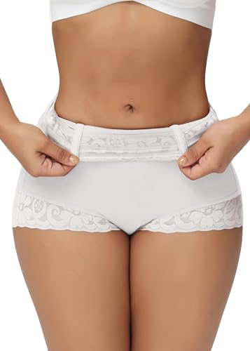 SHAPSHE Tummy Control Shapewear Shorts Seamless Butt Lifter Panties Compression Underwear Body Shaper Girdles Postpartum Shape Wear Waist Trainer for Women Lower Belly Fat White L