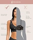 FeelinGirl Post Surgery Compression Bra Soft Support for Mastectomy Breast Augmentation Breast Lift Bra Black M