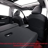 coverdream Highlander Waterproof Leather Seat Covers Custom Fit for 2020-2025 Toyota Highlander Seat Covers,2nd-Row 40/60 Split,Full Coverage,Airbag Compatible,Car Seat Protector (Full Set,Red/Black)