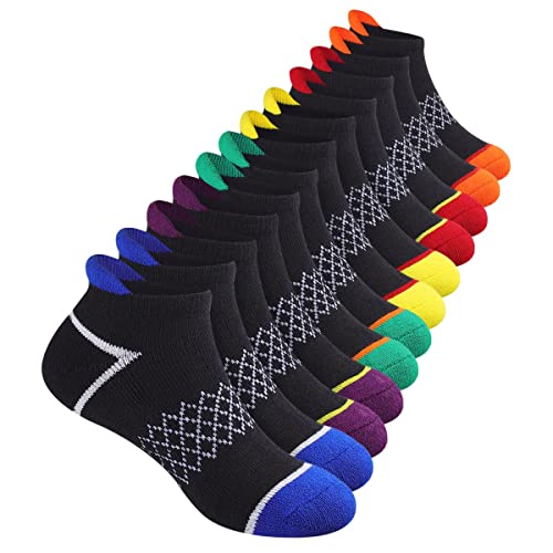 12 Pairs Boys Socks Ankle Athletic Socks With Cushioned Sole For 4-6 6-8 8-10 Years Old Kids (as1, age, 10_years, 12_years, Black 12 Pairs)