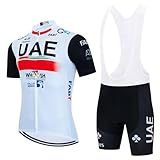 2023 Pro Team UAE Cycling Jersey Set For Men,Breathable MTB Bike Shirt Bib Short Kits GEL Paddad (3XL)