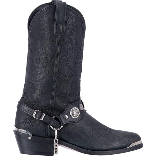 Dingo Mens Suiter Embroidered Round Toe Pull On Casual Boots Mid Calf - Black - Size 10.5 D