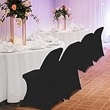 HAINARverS Stretch Spandex Folding Chair Covers 50PCS, Universal Fitted Chair Cover Protector for Wedding, Party, Banquet, Holidays, Celebration, Decor(Black, 50 PCS)