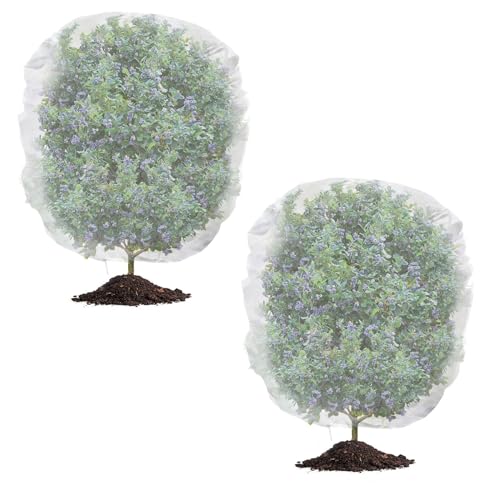 TMFsode 2 Pack Fruit Tree Netting Cover with Zipper and Drawstring, 10Ft x 10Ft Blueberry Bush Netting, Protective Garden Mesh Cover for Tomatoes, Fruit Tree, Flowers, Vegetables