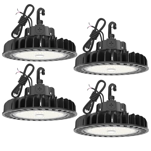 HYPERLITE LED High Bay Light | 29000LM (200W) Dimmable High Bay LED Lighting | UL Listed | 5000K Commercial Lights | US Hook Included | Alternative to 850W MH/HPS | 4-Pack