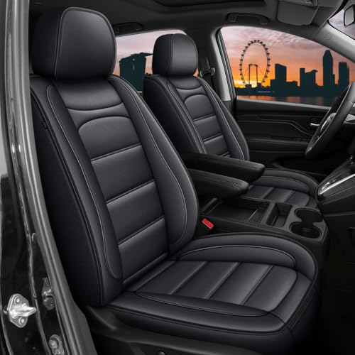 RAWAKORW Only 8 Seats Car Seat Cover Fit for Chrysler Pacifica 2017-2026 - Waterproof Luxury Leather Seat Covers Protector - Compatible with Airbag & Easy to Install - Automotive Accessories (Black)