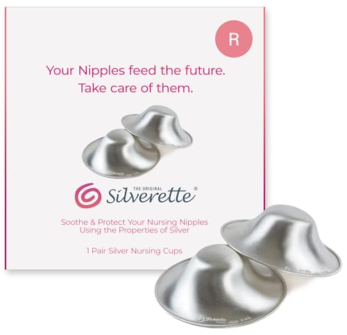 SILVERETTE The Original Silver Nursing Cups, Nipple Covers for Breastfeeding, Regular