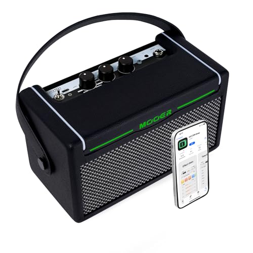 MOOER SD10i 10W Practice Guitar Amplifier Combo with Smart Effects App, Stero Sound Portable with LED Light, 49 Effects Types, 52 Amp Models, Loop, Drum Machine, Tunner (Black)