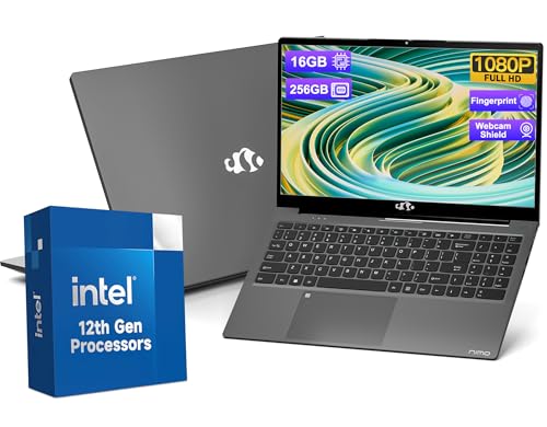 15.6-FHD-Laptop Student-Laptop, 16GB RAM 256GB SSD, Intel Pentium Quad-Core N100 Processor (Up to 3.4GHz) Backlit Keyboard Fingerprint WiFi 6 BT5.2 Business-Laptop, 2 Years Warranty Windows 11 Laptop