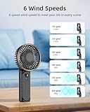 TUNISE Portable Handheld Fan, Portable Fan Rechargeable, 4000mAh, 180° Adjustable, 6 Speed Wind, Display Electricity in Real Time, USB Rechargeable Foldable Fan, Quiet Personal Fan as Power Bank