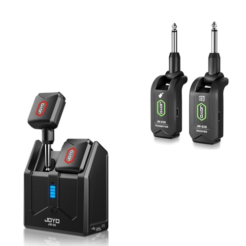 JOYO 5.8GHz Wireless Guitar Transmitter Receiver with Charging Box (JW-06) Bundles with JOYO 5.8GHz Wireless Guitar System (JW-02S)