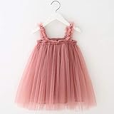 BGFKS Layered Tulle Tutu Dress for Toddler Girls,Baby Girl Rainbow Tutu Princess Skirt Set with Flower Headband.(Dusty Rose,6 Months)