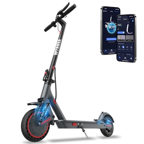 Electric Scooter, 500W Powerful Motor Scooter, 10" Solid Tires, 31 Miles Long Range, 22Mph Max Speed, Foldable E-Scooter Adults with Dual Shock Suspensions and APP Control