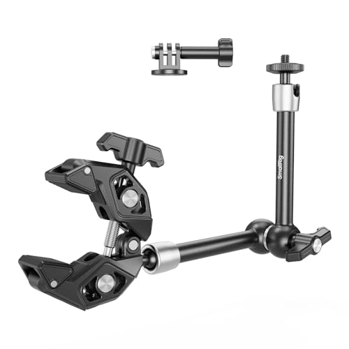 SMALLRIG Magic Arm Clamp Kit, Camera Mount Articulating Friction Arm w Super Clamp, w 1/4"-20 Screw and Thread Hole, for Camera, Light, Monitor, Webcam or Action Camera 1.5kg, for Table, Tube