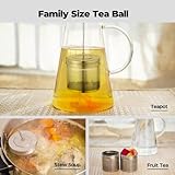 Reinmoson 2 Pack Large Tea Ball Infuser for Loose Leaf Tea & Spice Ball for Cooking Soup, 304 Stainless Steel, Threaded Lid, Chain Hook, Extra Fine Mesh Tea Strainer Ball for Herb, Iced Tea