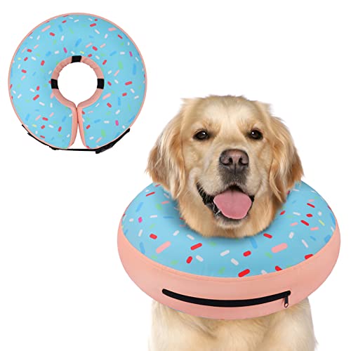 Supet Inflatable Dog Cone Collar Alternative After Surgery, Dog Neck Donut Collar Recovery E Collar for Neuter, Soft Pet Cone for Small Medium Large Dogs