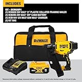 Dewalt DCN920P1 20V MAX Brushless 21-Degree Lithium-Ion Cordless Plastic Framing Nailer Kit (5 Ah)