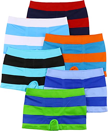 ToBeInStyle Boy’s Pack of 6 Basic Wide Stripes Seamless Boxer Briefs - Medium