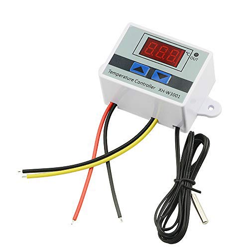 XINGYHENG XH-W3001 DC 110V-220V 1500W 10A Microcomputer Digital Temperature Controller Digital Display Thermostat Control Switch and NTC 10K Thermistor Sensors Digital Temperature Probe