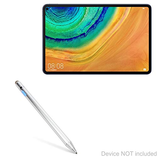 BoxWave Stylus Pen Compatible with Huawei MatePad Pro - AccuPoint Active Stylus, Electronic Stylus with Ultra Fine Tip - Metallic Silver