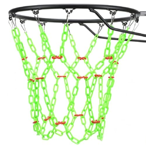 Yyiwhmy Basketball Net Replacement Heavy Duty,Resin Material, Anti-Rust Use Indoor Outdoor Standard 12-Ring Basketball Hoop Green