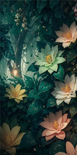5D Mystery Flower Diamond Painting Kits for Adults, Full Drill Diamond Art Kits, Fall Wall Decor Paint by Numbers Embroidery Kit, DIY Diamond Arts and Crafts Painting for Gift Room Decor(20x40in)-E65