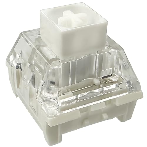 Zjmehty Kailh Box White Mechanical Keyboard Switches,3-Pin 45gf Clicky/Speed Typing/Gaming/Waterproof Switches(108Pcs,Kailh Box White)